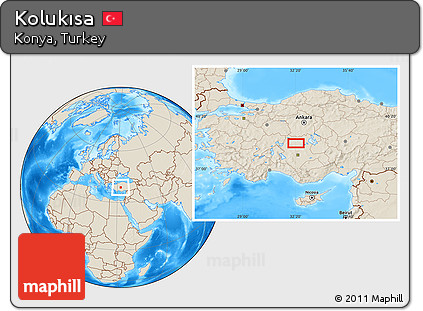 Shaded Relief Location Map of Kolukısa