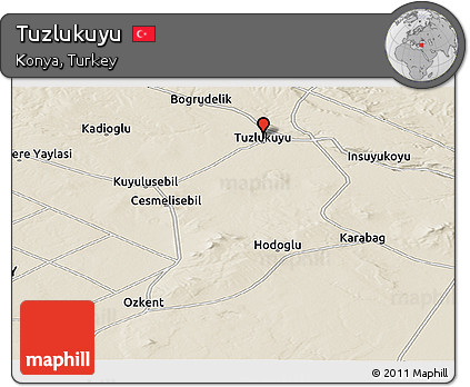 Shaded Relief Panoramic Map of Tuzlukuyu