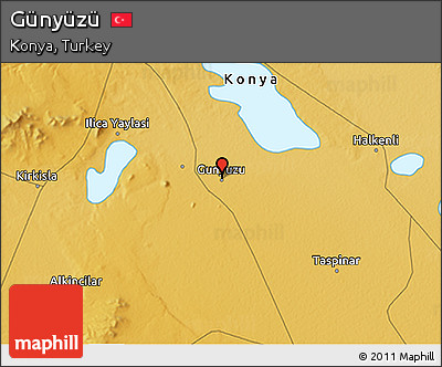 Physical 3D Map of Günyüzü