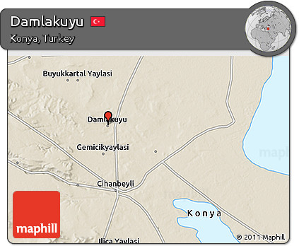 Shaded Relief 3D Map of Damlakuyu
