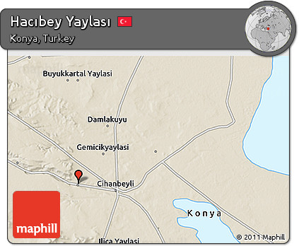 Shaded Relief 3D Map of Hacıbey Yaylası