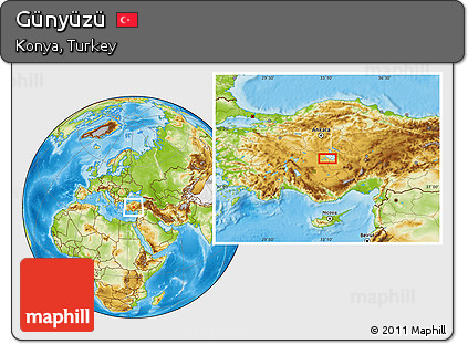 Physical Location Map of Günyüzü