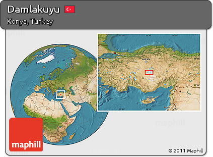 Satellite Location Map of Damlakuyu