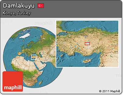 Satellite Location Map of Damlakuyu