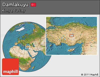 Satellite Location Map of Damlakuyu