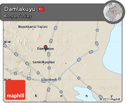 Shaded Relief Map of Damlakuyu