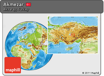 Physical Location Map of Akmezar