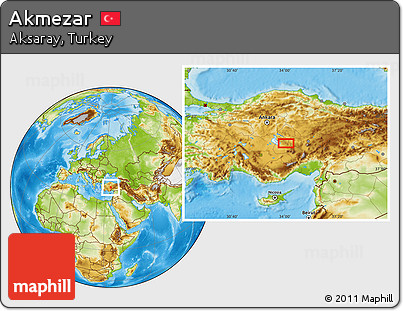Physical Location Map of Akmezar