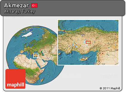 Satellite Location Map of Akmezar