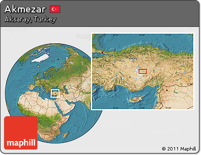 Satellite Location Map of Akmezar