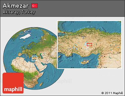 Satellite Location Map of Akmezar