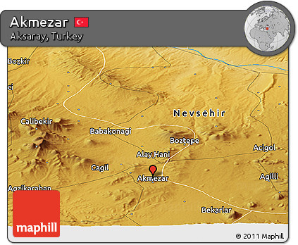 Physical Panoramic Map of Akmezar