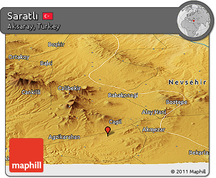 Physical Panoramic Map of Saratlı