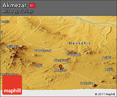 Physical Panoramic Map of Akmezar