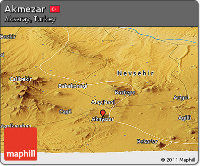 Physical Panoramic Map of Akmezar