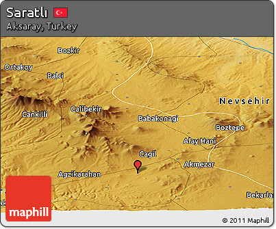 Physical Panoramic Map of Saratlı