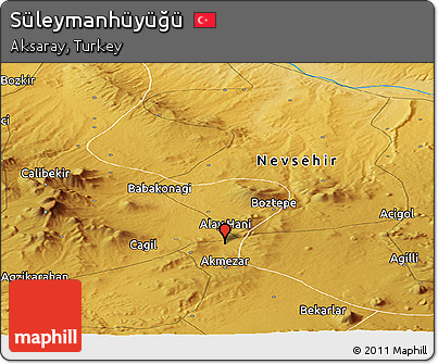 Physical Panoramic Map of Süleymanhüyüğü