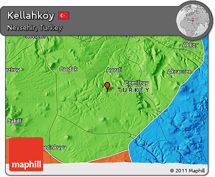 Political 3D Map of Kellahköy