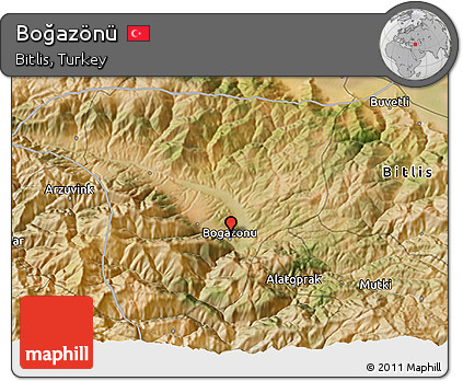 Satellite 3D Map of Boğazönü