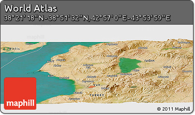 Satellite Panoramic Map of the Area around 38° 36' 25" N, 43° 25' 29" E