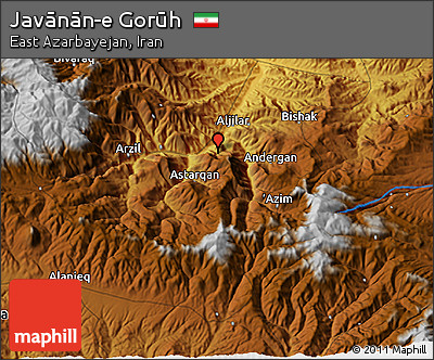 Physical 3D Map of Javānān-e Gorūh