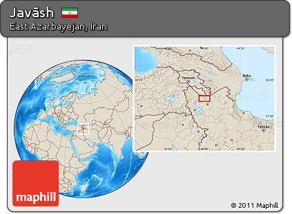 Shaded Relief Location Map of Javāsh