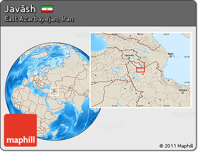 Shaded Relief Location Map of Javāsh