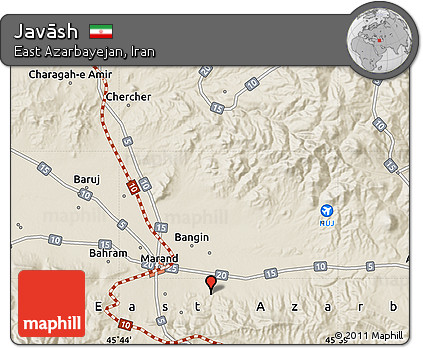 Shaded Relief Map of Javāsh