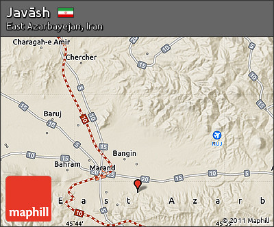 Shaded Relief Map of Javāsh