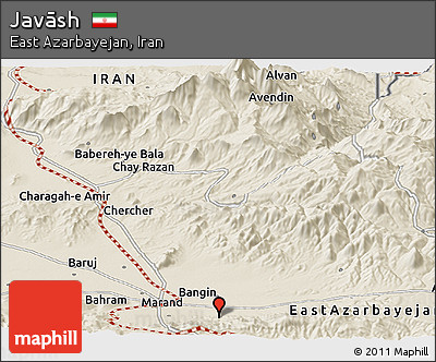 Shaded Relief Panoramic Map of Javāsh