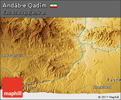 Physical 3D Map of Andāb-e Qadīm