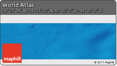 Physical Panoramic Map of the Area around 38° 36' 25" N, 49° 13' 30" W