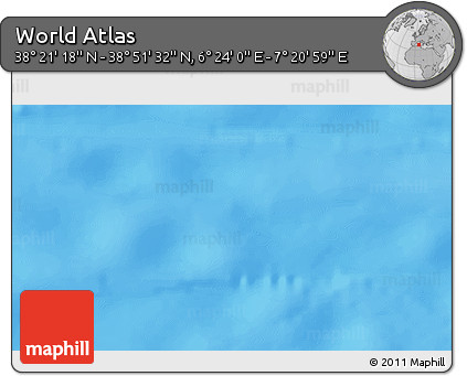 Physical 3D Map of the Area around 38° 36' 25" N, 6° 52' 30" E
