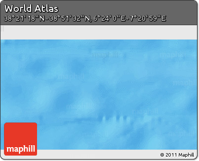 Physical 3D Map of the Area around 38° 36' 25" N, 6° 52' 30" E