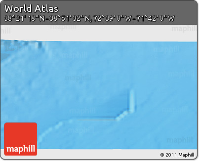 Shaded Relief 3D Map of the Area around 38° 36' 25" N, 72° 10' 30" W