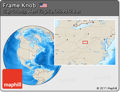 Shaded Relief Location Map of Frame Knob