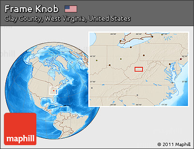Shaded Relief Location Map of Frame Knob