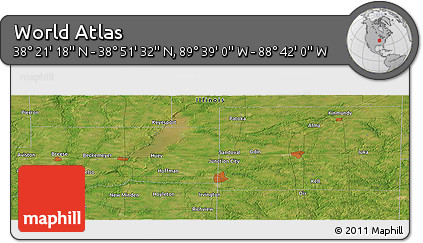 Satellite Panoramic Map of the Area around 38° 36' 25" N, 89° 10' 30" W