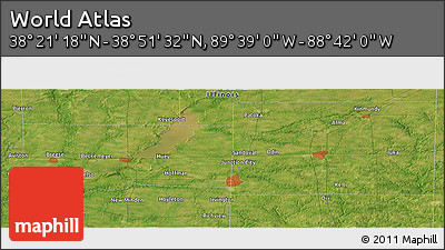 Satellite Panoramic Map of the Area around 38° 36' 25" N, 89° 10' 30" W