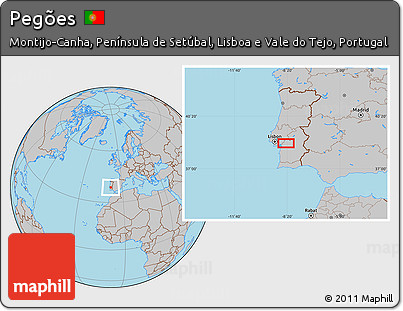 Gray Location Map of Pegões