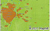 Physical Map of the area around 38° 36' 25" N, 90° 1' 30" W