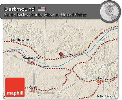 Shaded Relief 3D Map of Dartmound