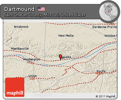 Shaded Relief Panoramic Map of Dartmound