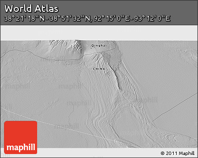 Physical 3D Map of the Area around 38° 36' 25" N, 92° 43' 29" E