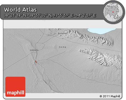 Physical 3D Map of the Area around 38° 36' 25" N, 93° 34' 29" E