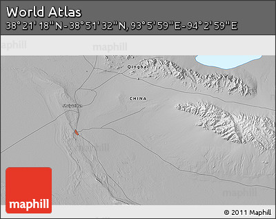 Physical 3D Map of the Area around 38° 36' 25" N, 93° 34' 29" E