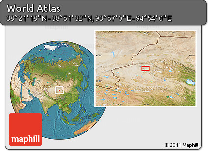 Satellite Location Map of the Area around 38° 36' 25" N, 94° 25' 30" E