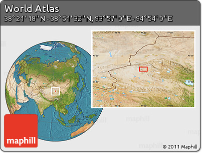 Satellite Location Map of the Area around 38° 36' 25" N, 94° 25' 30" E