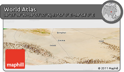 Satellite Panoramic Map of the Area around 38° 36' 25" N, 94° 25' 30" E
