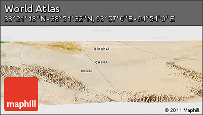 Satellite Panoramic Map of the Area around 38° 36' 25" N, 94° 25' 30" E